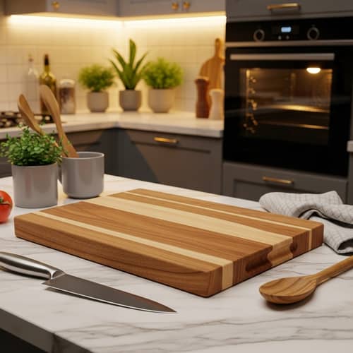 Rustic Acacia Cutting Board in Kitchen | Elegant Rustic Decor