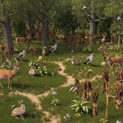 3D Forest Disease Outbreak Scene - Wildlife Illness Visuals