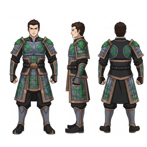 Anime-Style Chinese Male Armor Character Design