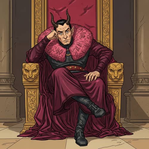 Demon Lord on Crimson Throne - Exquisite Anime Art