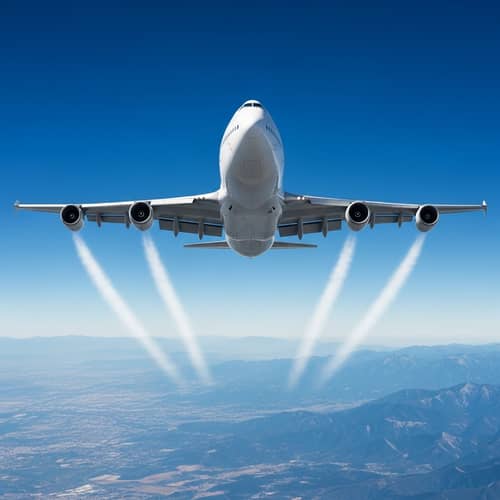 Detailed Illustration of Modern Boeing 747 Airliner in Sky