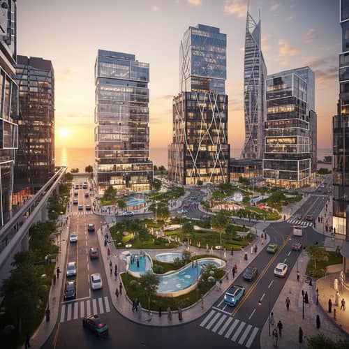 Future Cityscape of Dammam 2030: Modern Architecture & Smart Parks