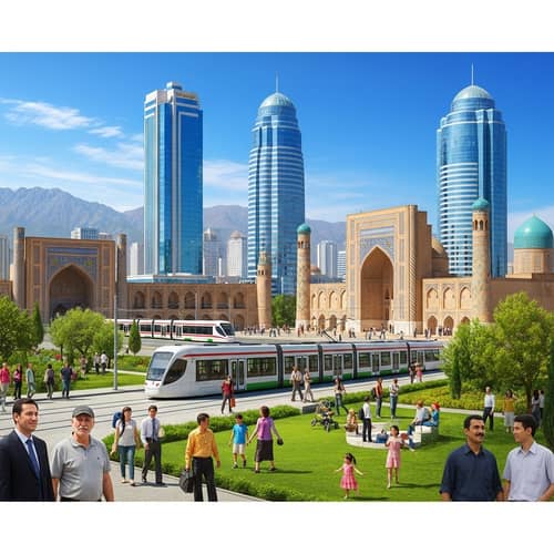 Modern & Efficient Uzbekistan: Cityscape with Traditional Charm