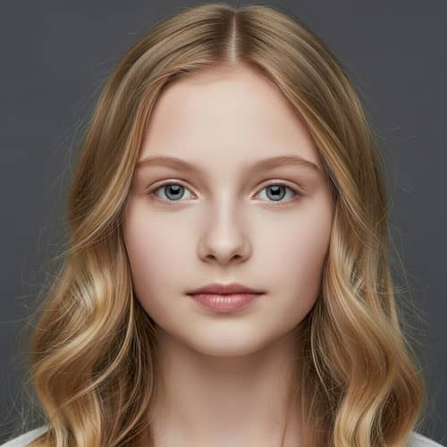 Pale Skin, Grey Eyes, Wavy Blond Hair | Portrait of a Girl