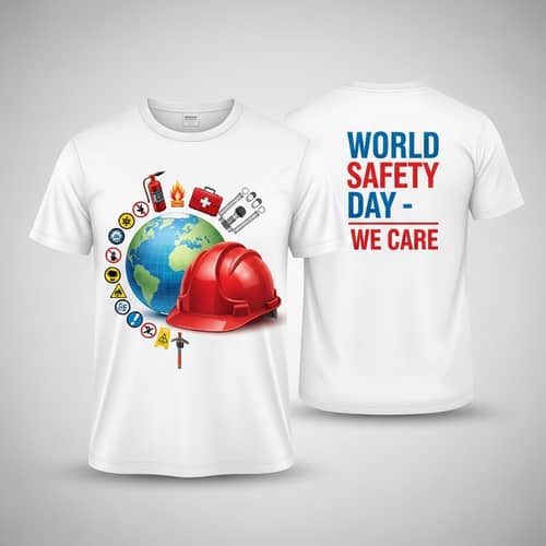 World Safety Day T-Shirt for Company Campaign