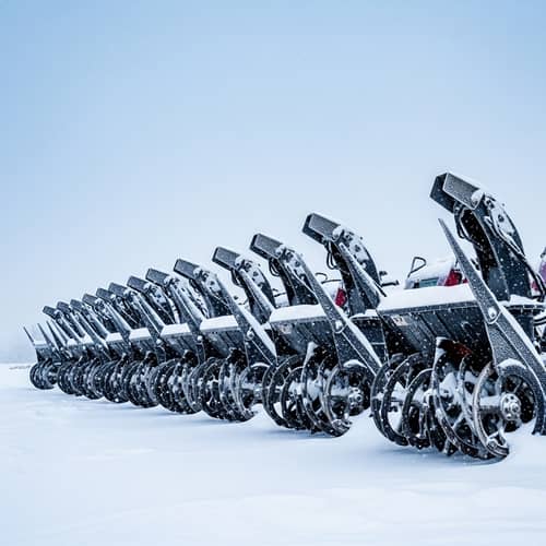 Winter Scene: Snow Removal Rotors in Row