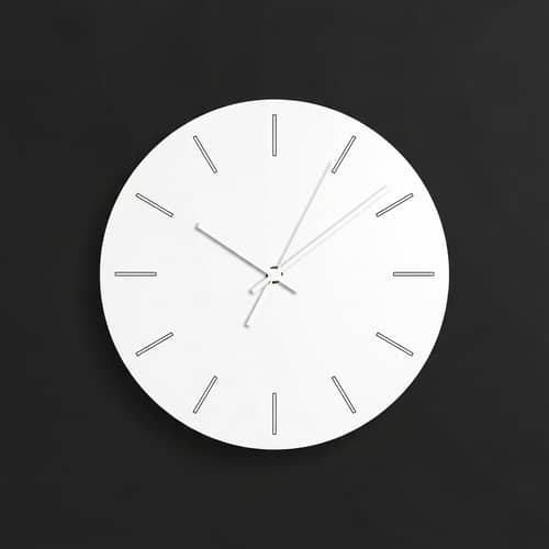 Minimalist White Circle Clock - Elegant Timepiece