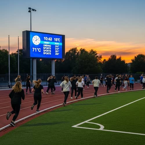 Outdoor Athletics Track with Diverse Student Activities | University Sports Updates