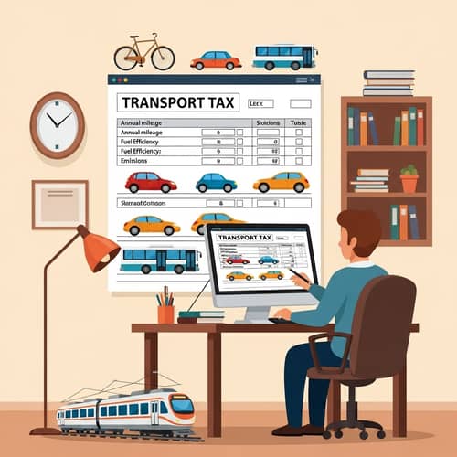 Transport Tax: Illustrating Vehicle Tax Form in Home Office