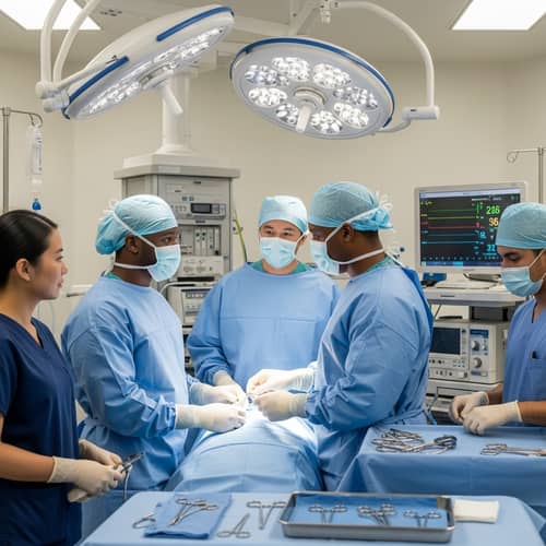 Diverse Medical Team in Operating Room | Surgical Professionals