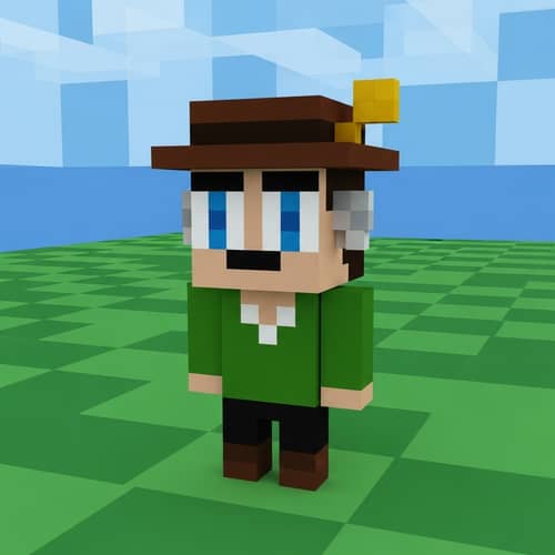 Pryldou Character: Unique Minecraft-Style Pixel Art Design