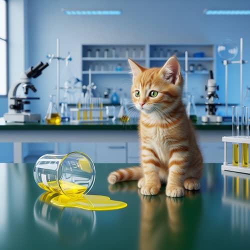 Cute Ginger Kitten in Scientific Lab | Adorable Mishap