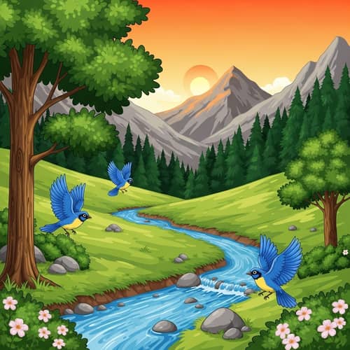 Serene Mountainous Landscape | Harmony with Nature