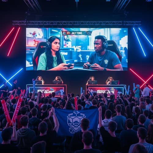 Exciting Video Game Tournament: Strategic Battle in Progress
