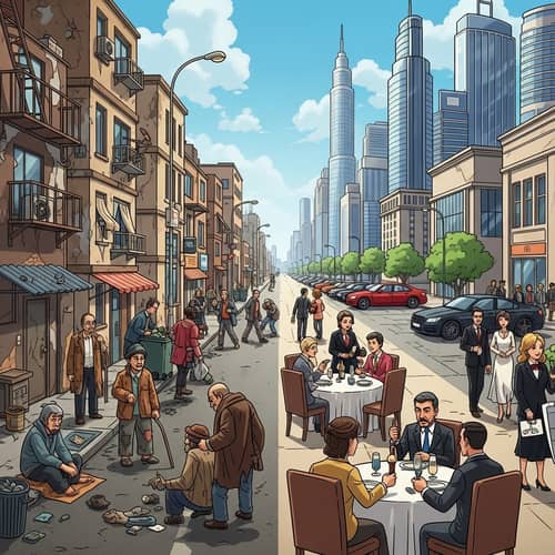 Economic Inequality in Cityscape: Contrasts of Poverty & Wealth