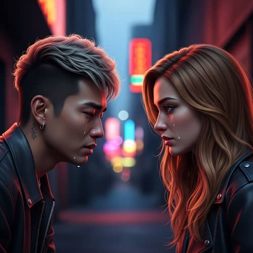 Emotional Confrontation in Urban Setting - Deceptive Scammer Romance