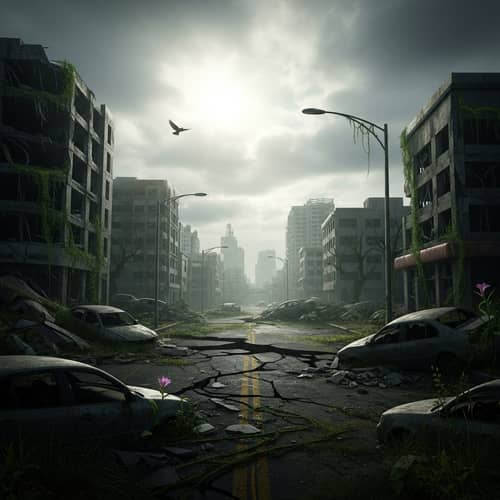 Apocalyptic World: Desolate Landscape of Resilience