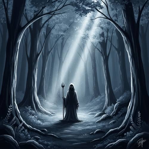 Ethereal Moonlit Forest Scene | Fantasy-Inspired Digital Art