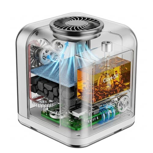 Compact Air Purification Device with Charcoal & Clove Oil for Clean & Fresh Air