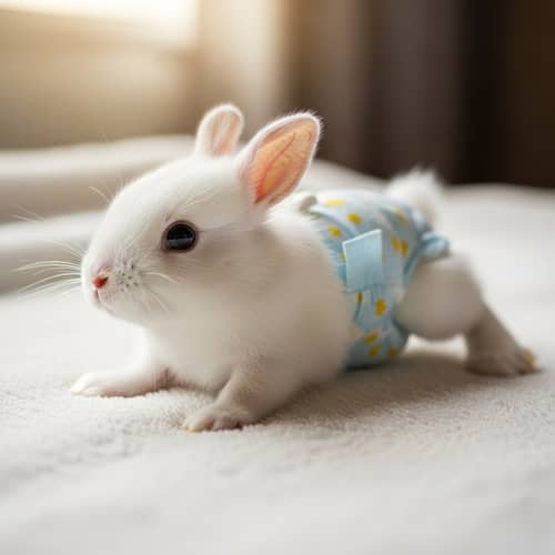 Adorable Baby Rabbit in Diapers | Cute Newborn Bunny Crawling