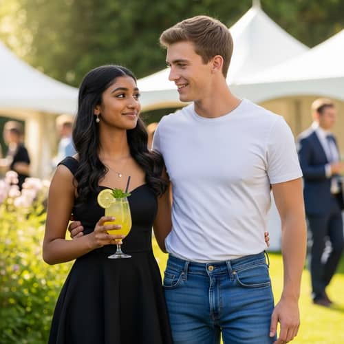 Stylish Multicultural Teens Enjoying Lemonade Outdoors