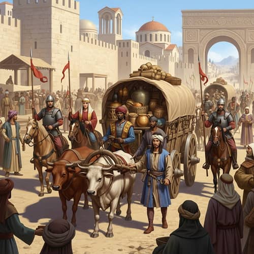 Byzantine Era Trade Caravan Transporting Goods