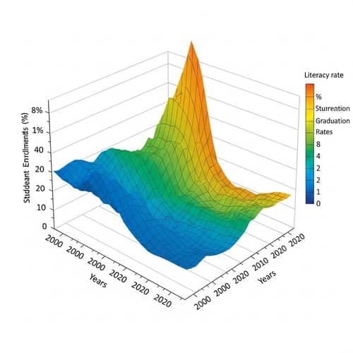 Education Parametric Graph Showing Enrollment, Graduation, and Literacy Rates Over Years