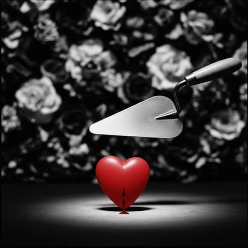 Tiler's Sword & Crimson Heart: Dramatic Gothic Fine Art Photo