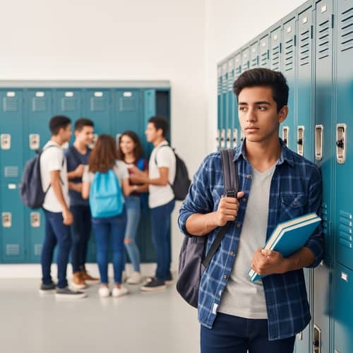 Hispanic Teenage Boy Facing Rejection at School - Courage and Hope