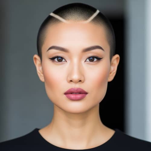 Unique Hairstyles: Asian Woman with No Hair on Top