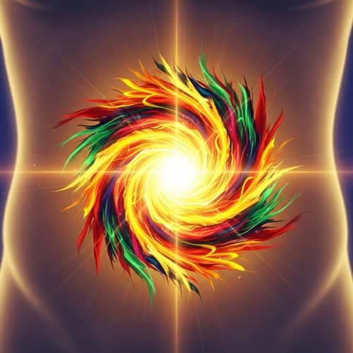 Solar Plexus Energy Center Illuminated with Vibrant Colors