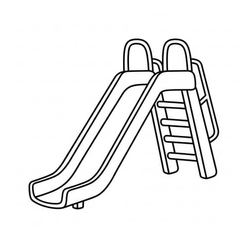 Simple Slide Coloring Page for Toddlers