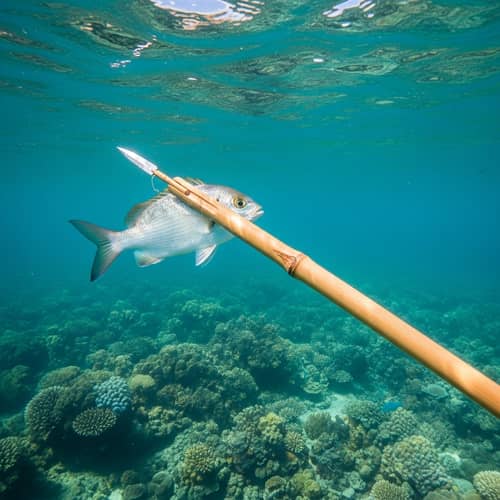 Dramatic Undersea Scene: Fish Struggles for Survival