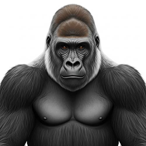 Digital Render of Gentle-Eyed Silverback Gorilla