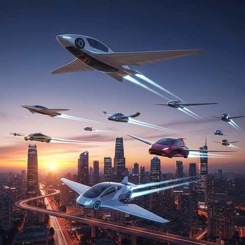 Flying Cars Soaring in the Sky Like Birds
