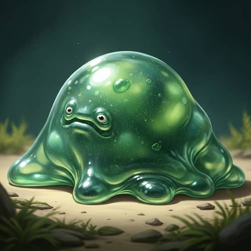Fantasy Slime Creature with Translucent Jelly-like Body