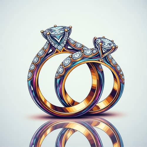 Elegant Rings in Modern Vector Art for Wedding Invites