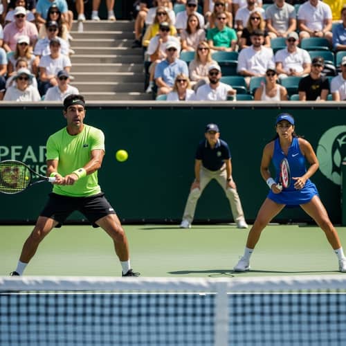 Dynamic Tennis Match | Hispanic Man vs. Middle-Eastern Woman