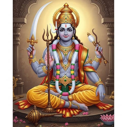 Agni Veerabhadra: Tranquil Deity in Divine Bliss | Divine Illustration