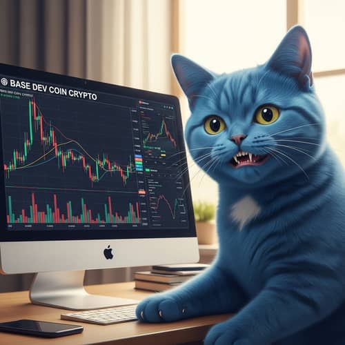 Blue Cat Meme: Base Dev Coin Crypto Humor