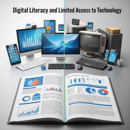 Digital Literacy vs. Limited Access to Technology: An Insightful Visual Composition