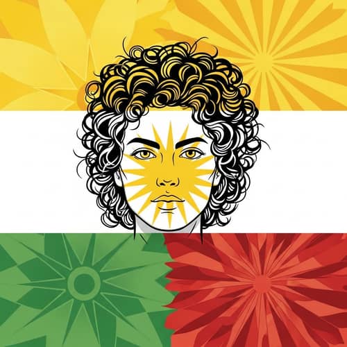 Alevism Faith & Kurdistan Flag with Floral Beauty | Digital Art