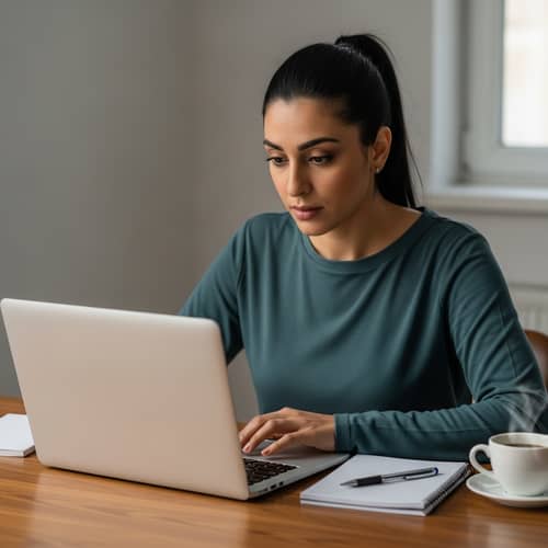 Online English Class for Adult Students | Engrossed Learning Behind Laptop