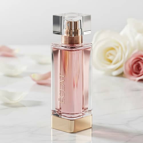 Modern Feminine Perfume Bottle Mockup Design