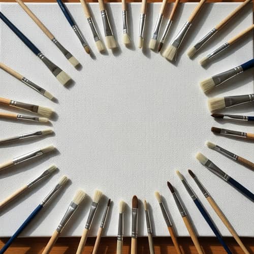 Unleash Your Creativity with Paintbrushes and an Empty Canvas