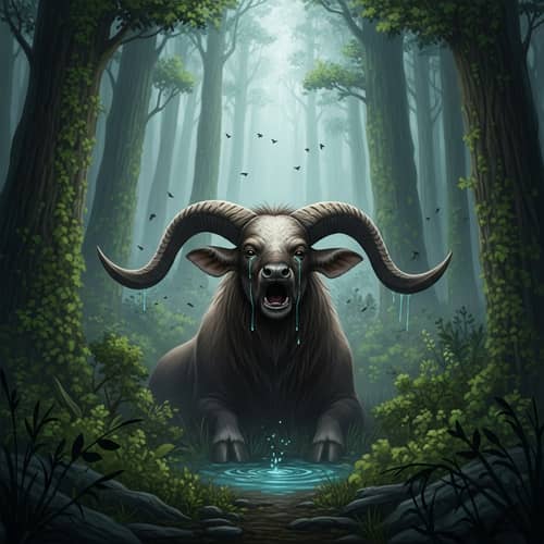 Melancholic Beast in Forest | Natural Beauty Imagery