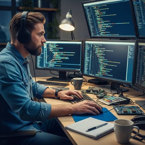 Stressed Software Engineer at Work | Overworked IT Professional