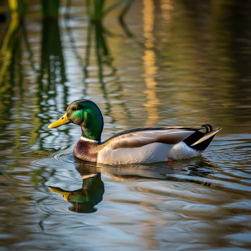Tranquil Duck Swimming in Natural Habitat