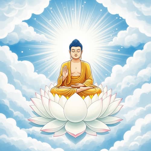 Tranquil Buddha on Lotus Flower | Inner Peace and Enlightenment