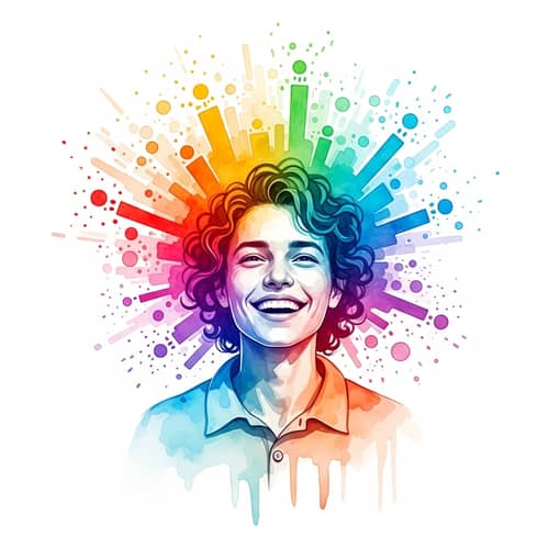 Vibrant Watercolor Art: Self-Improvement & Positivity